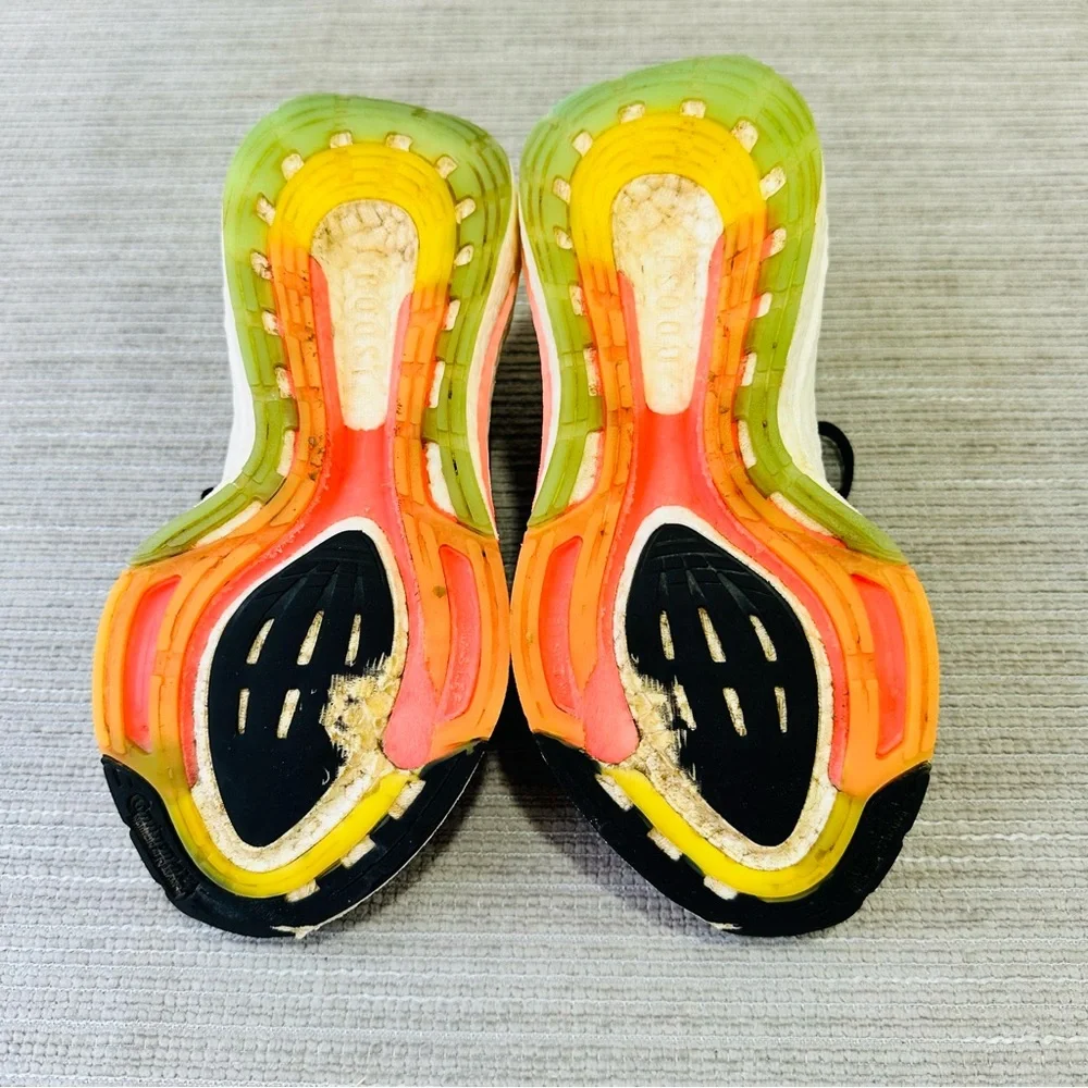Adidas UltraBoost 22 Shoes Black-Turbo Mint Rust Youth 5.5 - Picture 8 of 9